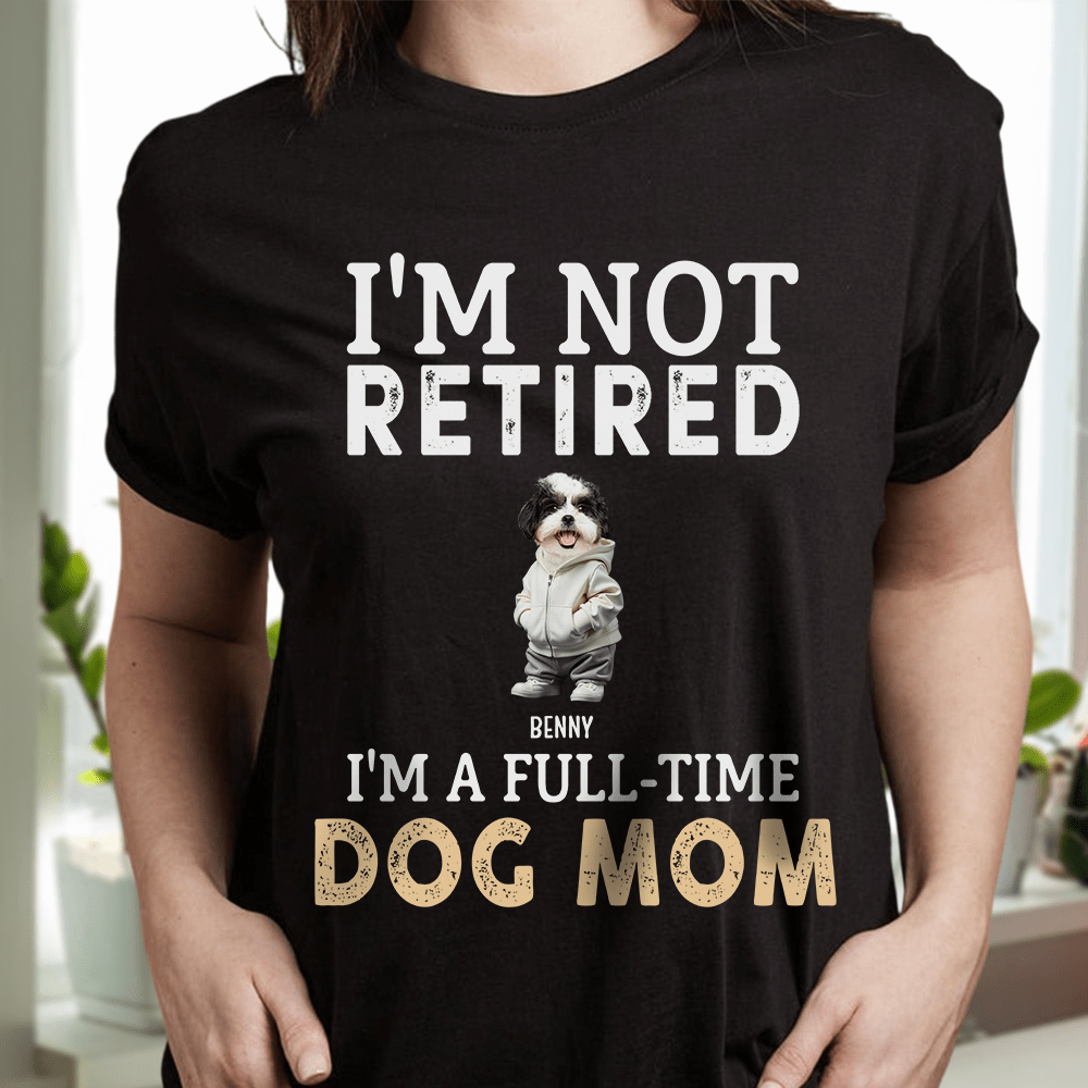 GeckoCustom Custom Face Photo A Full-time Dog Dad Dog Mom Dark Sweatshirt For Dog Lovers HO82 893476 Women Tee / Black Color / S