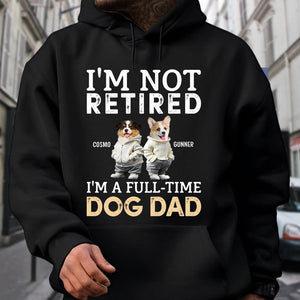 GeckoCustom Custom Face Photo A Full-time Dog Dad Dog Mom Dark Sweatshirt For Dog Lovers HO82 893476 Pullover Hoodie / Black Colour / S