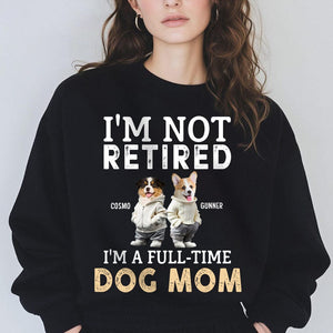 GeckoCustom Custom Face Photo A Full-time Dog Dad Dog Mom Dark Sweatshirt For Dog Lovers HO82 893476 Sweatshirt (Favorite) / V Black / S