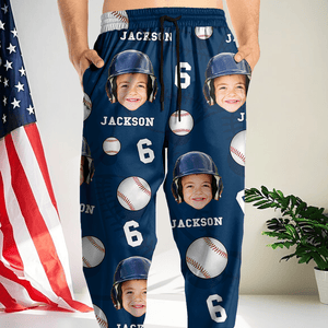 GeckoCustom Custom Face Photo And Name Baseball Pants Christmas Gift TA29 HA75 888779