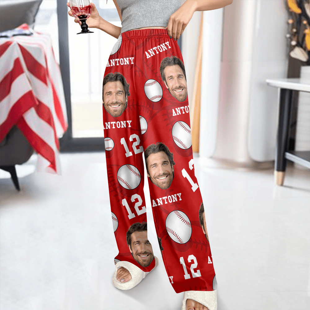 GeckoCustom Custom Face Photo And Name Baseball Pants Christmas Gift TA29 HA75 888779