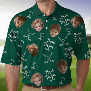 GeckoCustom Custom Face Photo Best Dad By Par Dog Family Polo Shirt DM01 891113