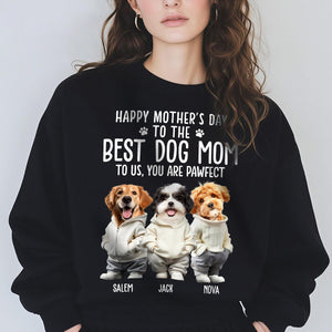 GeckoCustom Custom Face Photo Best Dog Dad Dog Mom Dark Sweatshirt For Dog Cat Lovers HO82 893474 Sweatshirt (Favorite) / V Black / S