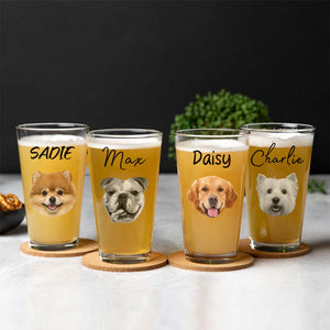 GeckoCustom Custom Face Photo Dog Beer Glasses N304 890919 16oz