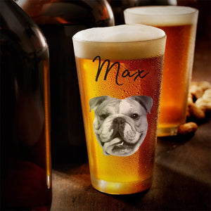 GeckoCustom Custom Face Photo Dog Beer Glasses N304 890919 16oz