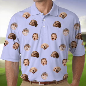 GeckoCustom Custom Face Photo Dog Cat Family Polo Shirt DM01 891117