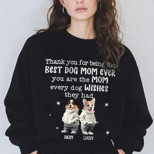 GeckoCustom Custom Face Photo Dog Wishes Dark Sweatshirt For Dog Lovers HO82 893478 Sweatshirt (Favorite) / V Black / S