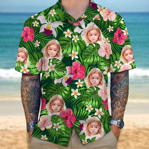 GeckoCustom Custom Face Photo For Tropical Style Hawaii Shirt N304 889469