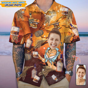 GeckoCustom Custom Face Photo For Whiskey Lover Hawaii Shirt N304 889355