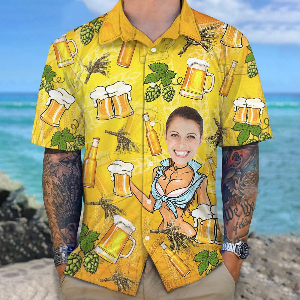 GeckoCustom Custom Face Photo Gift For Husband And Boyfriend Hawaii Shirt N304 889319