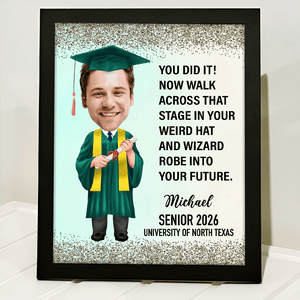 GeckoCustom Custom Face Photo Graduation Gift Personalized Graduation Senior Picture Frame 890331 8"x10"