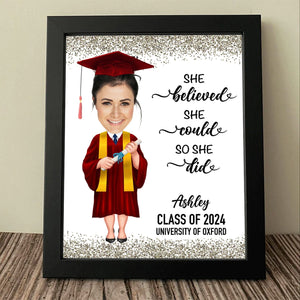 GeckoCustom Custom Face Photo Graduation Gift Personalized Graduation Senior Picture Frame C537V1 8"x10"