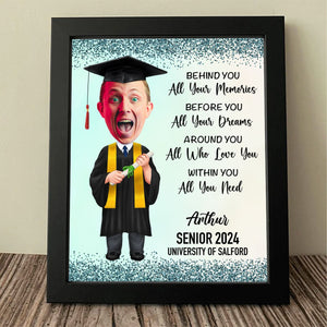 GeckoCustom Custom Face Photo Graduation Gift Personalized Graduation Senior Picture Frame C537V2 8"x10"