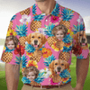 GeckoCustom Custom Face Photo Hawaiian Dog Family Polo Shirt DM01 891101