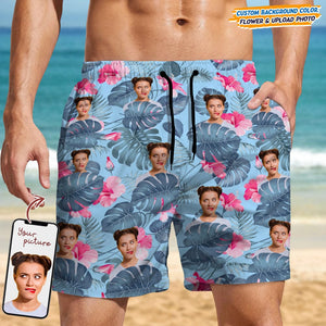 GeckoCustom Custom Face Photo Hawaiian Men's Beach Short K228 889208