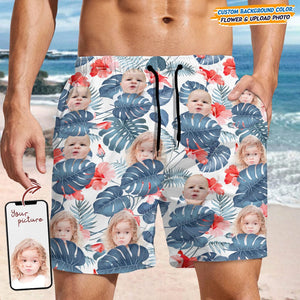 GeckoCustom Custom Face Photo Hawaiian Men's Beach Short K228 889208