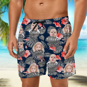 GeckoCustom Custom Face Photo Hawaiian Men's Beach Short K228 889208