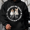 GeckoCustom Custom Face Photo Hugging My Dog Dark Sweatshirt For Dog Lovers HO82 893486 Pullover Hoodie / Black Colour / S