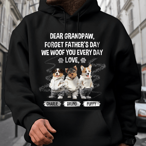 GeckoCustom Custom Face Photo I Woof You Grandpaw Dark Sweatshirt For Dog Lovers HO82 893504