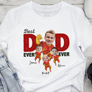 GeckoCustom Custom Face Photo Superhero Dad Family Bright Shirt N304 890374