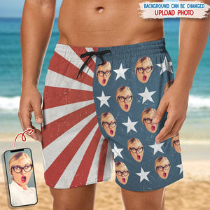 GeckoCustom Custom Face Photo US Stars Beach Short N304 889275