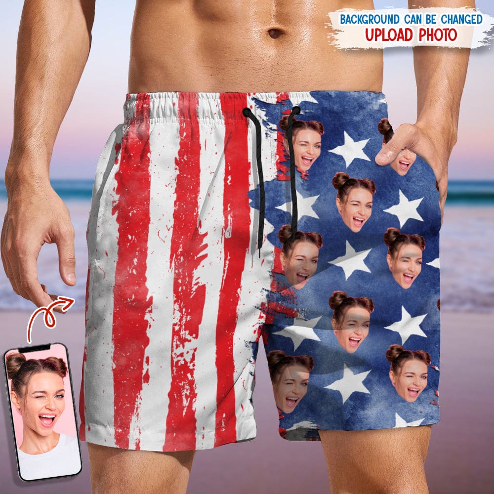 GeckoCustom Custom Face Photo US Stars Beach Short N304 889275