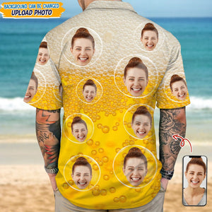 GeckoCustom Custom Face Photo With Beer Bubble Hawaii Shirt N304 889287