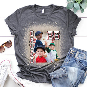 GeckoCustom Custom Face Photo With Bleached Pattern For Baseball Lovers Shirt K228 889542