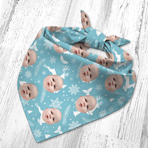 GeckoCustom Custom Face Photo With Christmas Pattern Bandana TH10 891547