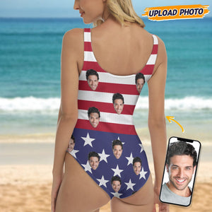 GeckoCustom Custom Face Photo With Flag Pattern Swimsuit TA29 889200