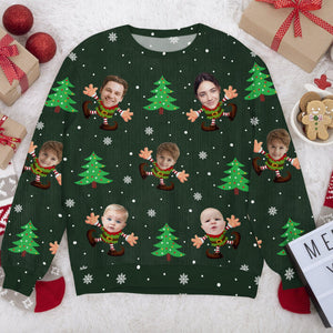 GeckoCustom Custom Face Xmas Elfs All-Over-Print Ugly Sweater HO82 893142