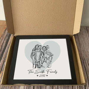 GeckoCustom Custom Family & Couple Line Art Portrait From Photo Picture Frame Gift for Loved Ones LM32 895064 Picture Frame / 8"x10"