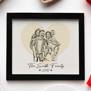 GeckoCustom Custom Family & Couple Line Art Portrait From Photo Picture Frame Gift for Loved Ones LM32 895064 Picture Frame / 8"x10"