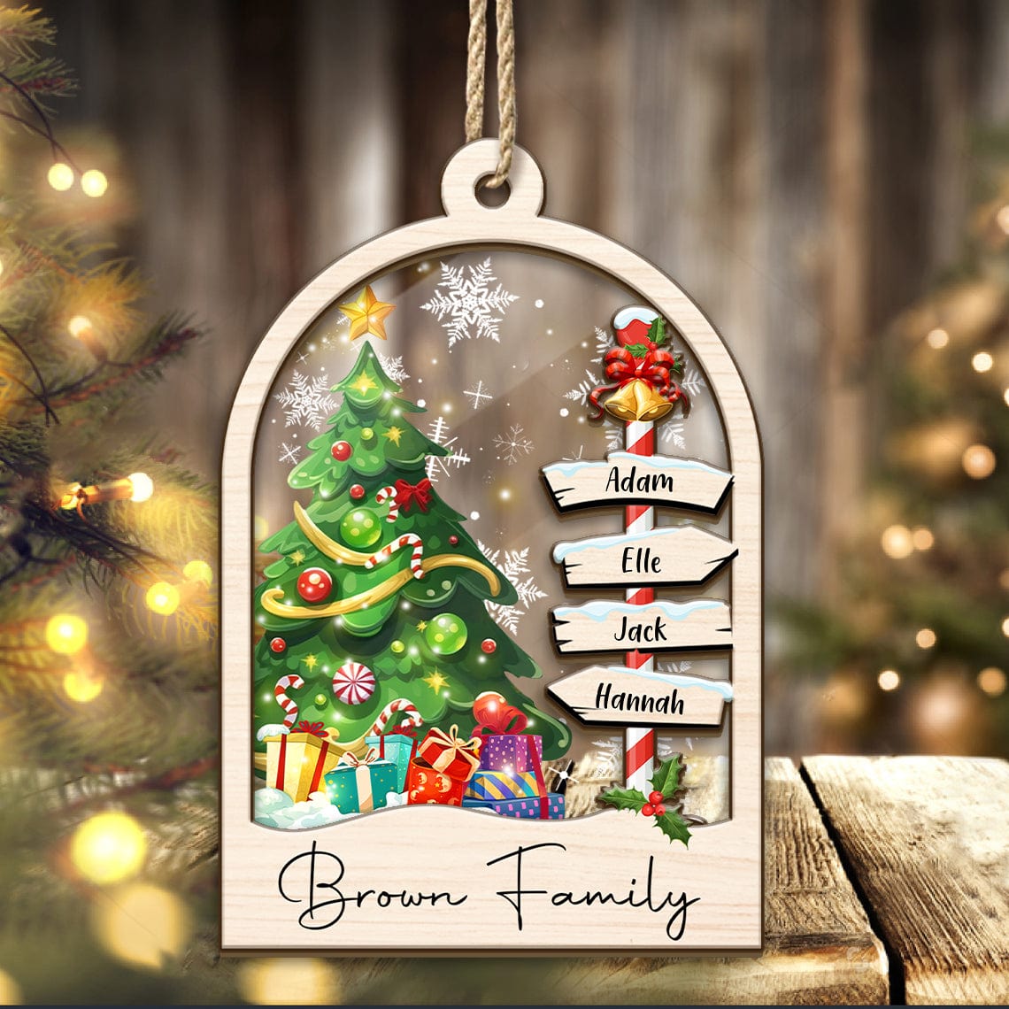 GeckoCustom Custom Family Member Name Christmas Gift 2024 Ornament HO82 893342