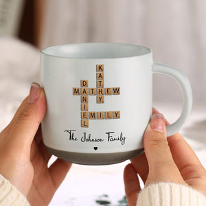 GeckoCustom Custom Family Members Name Crossword Puzzle Personalized Pottery Mug TH10 895026 12oz