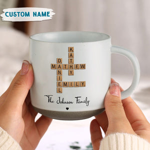 GeckoCustom Custom Family Members Name Crossword Puzzle Personalized Pottery Mug TH10 895026 12oz