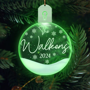 GeckoCustom Custom Family Name Christmas LED Acrylic Ornament TH10 892089 3 inches