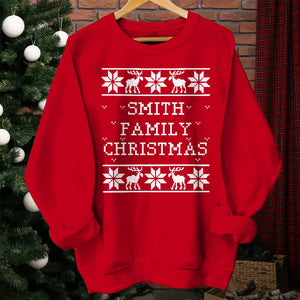 GeckoCustom Custom Family Name Christmas Sweatshirt Personalized Gift HO82 893026