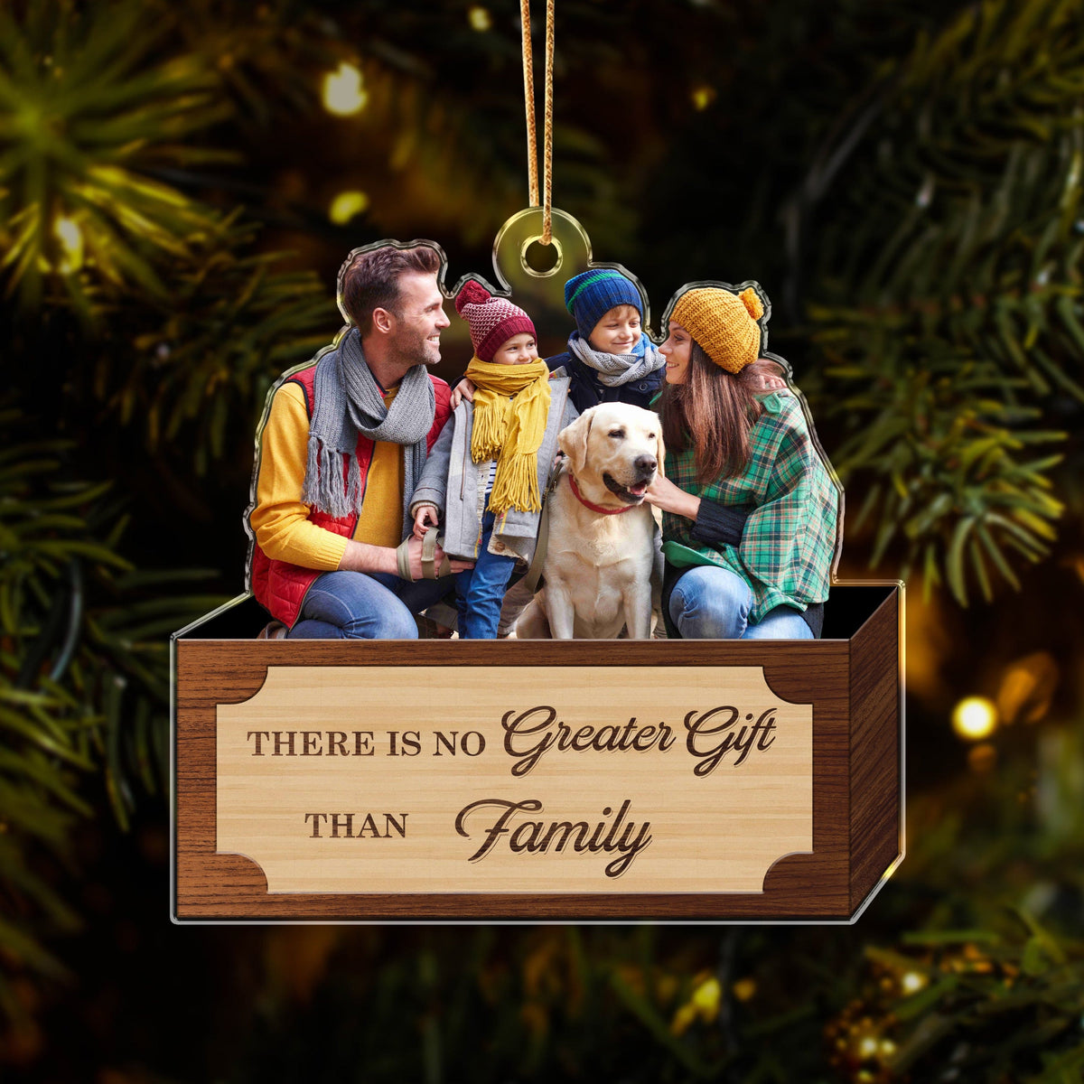 GeckoCustom Custom Family Photo There Is No Greater Gift Than Family Acrylic Ornament - Best Christmas Gift Idea HA75 891719