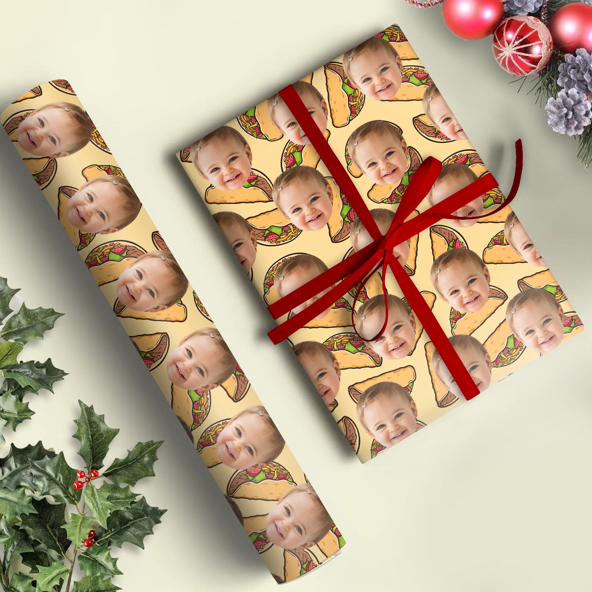 GeckoCustom Custom Family Photo Tie Dye Background Wrapping Paper TH10 892209