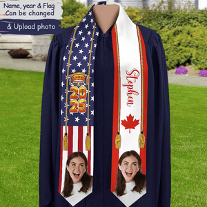 GeckoCustom Custom Flag Nations Graduation Stoles Custom Photos N369 890695 6x72 inch