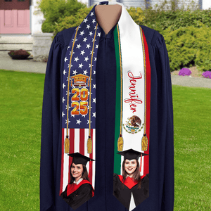 GeckoCustom Custom Flag Nations Graduation Stoles Custom Photos N369 890695 6x72 inch