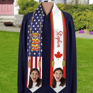 GeckoCustom Custom Flag Nations Graduation Stoles Custom Photos N369 890695 6x72 inch