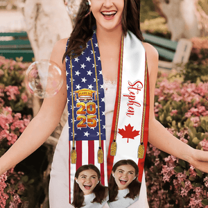 GeckoCustom Custom Flag Nations Graduation Stoles Custom Photos N369 890695 6x72 inch