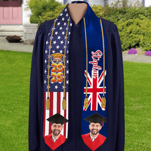 GeckoCustom Custom Flag Nations Graduation Stoles Custom Photos N369 890695 6x72 inch