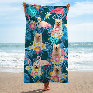 GeckoCustom Custom Funny Dog Photo Aloha Beach Towel N304 890392 30"x60"