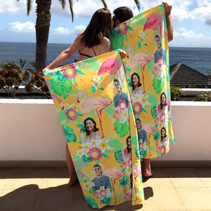 GeckoCustom Custom Funny Human Photo Aloha Beach Towel N304 890396 30"x60"