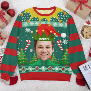 GeckoCustom Custom Funny Photo and Name Xmas Elfs All-Over-Print Ugly Sweater - Best Christmas Gift Idea, Year End Party HO82 891725