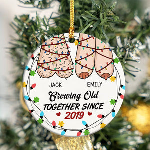 GeckoCustom Custom Growing Old Together Since Couples Personalized Ceramic Ornament HA75 891772 3 inch