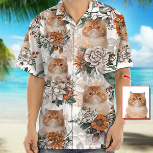 GeckoCustom Custom Hawaiian Shirt Upload Photo With Flowers Pattern N369 889038 54298